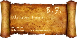 Bügler Fanni névjegykártya