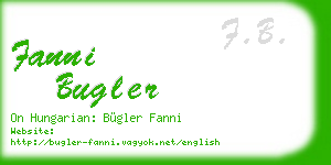 fanni bugler business card